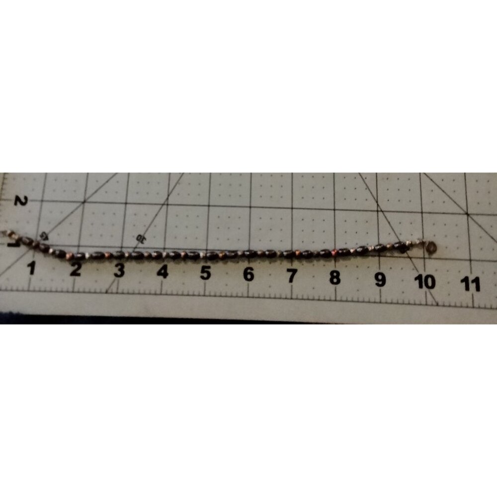 Anklet Bracelet 10 Inch Metallic Silver Gray Boho Beachy Spring Break Handmade - Picture 4 of 6